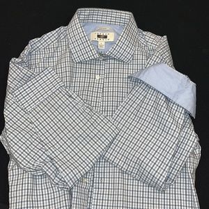Blue & gray Joseph Abboud dress shirt. Size large, gently worn condition.